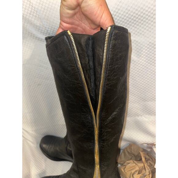 Jimmy Choo Black & Gold Tall Boots. Sz 40 - Picture 15 of 16
